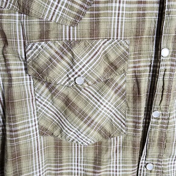 Eagle Crest Men's Shirt Size XLT Green Pearl Snap Up Plaid Western Short Sleeve - Picture 7 of 9